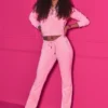Angel Couture Big Bling Velour Track Pants