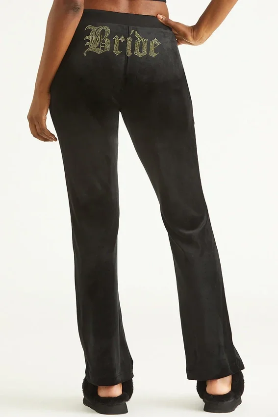 Bride Customizable Big Bling Velour Track Pants Bride Customizable Big Bling Velour Track Pants