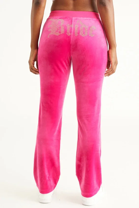 Bride Customizable Big Bling Velour Track Pants Bride Customizable Big Bling Velour Track Pants