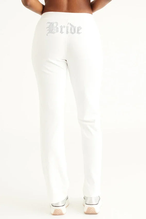 Bride Customizable Big Bling Velour Track Pants Bride Customizable Big Bling Velour Track Pants