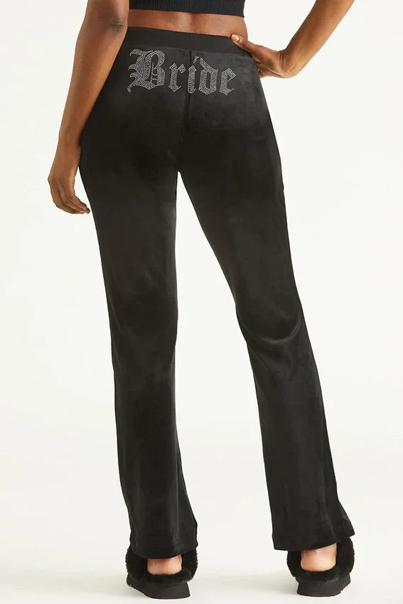 Bride Customizable Big Bling Velour Track Pants Bride Customizable Big Bling Velour Track Pants
