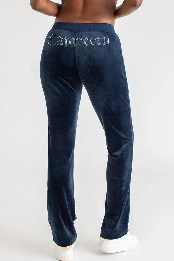 Capricorn Customizable Big Bling Velour Track Pants Capricorn Customizable Big Bling Velour Track Pants