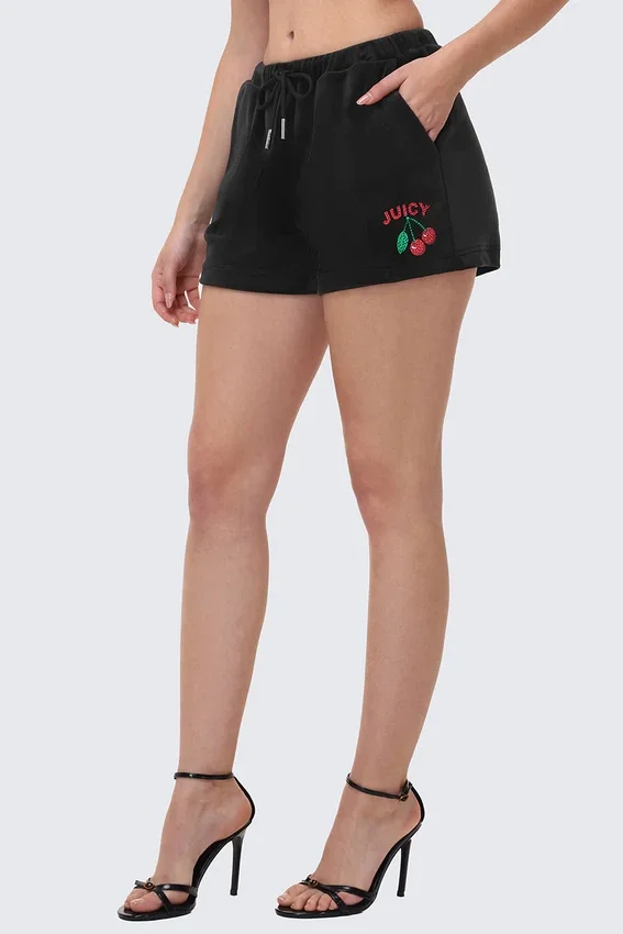 Cherry Bling Velour Shorts Cherry Bling Velour Shorts
