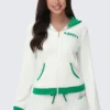 Contrast Trim Logo Hoodie