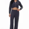 Cropped Fleece Hoodie with Side Bling