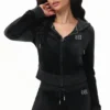 Custom Initial Og Big Bling Velour Hoodie
