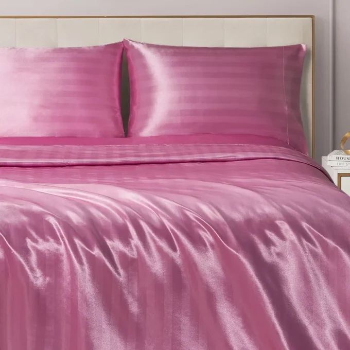 Damask Stripe Satin Sheet Set