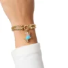 Double Chain Bracelet with Blue Dog Charm