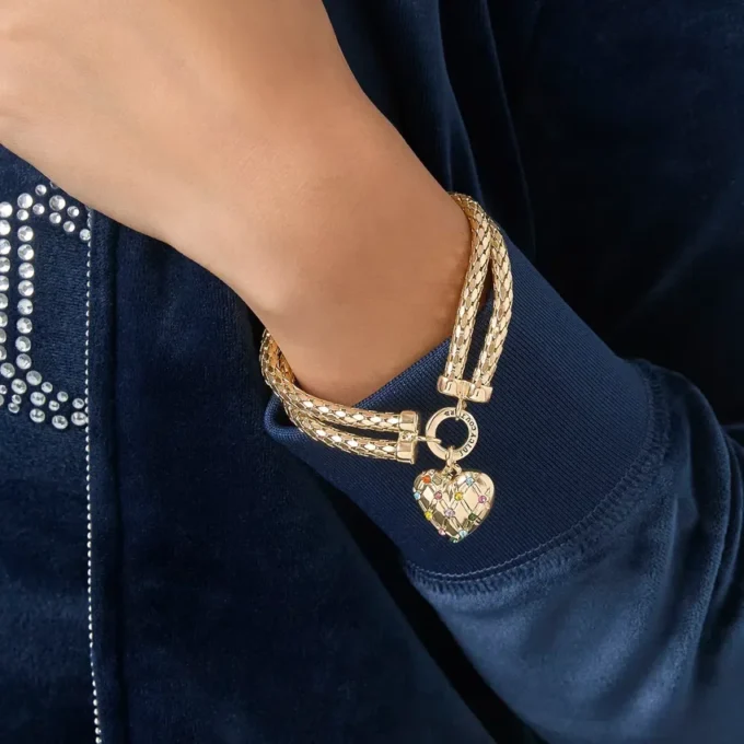 Double Chain Heart Padlock Bracelet Double Chain Heart Padlock Bracelet