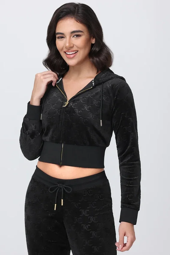 Embossed Velour Corset Hoodie Embossed Velour Corset Hoodie