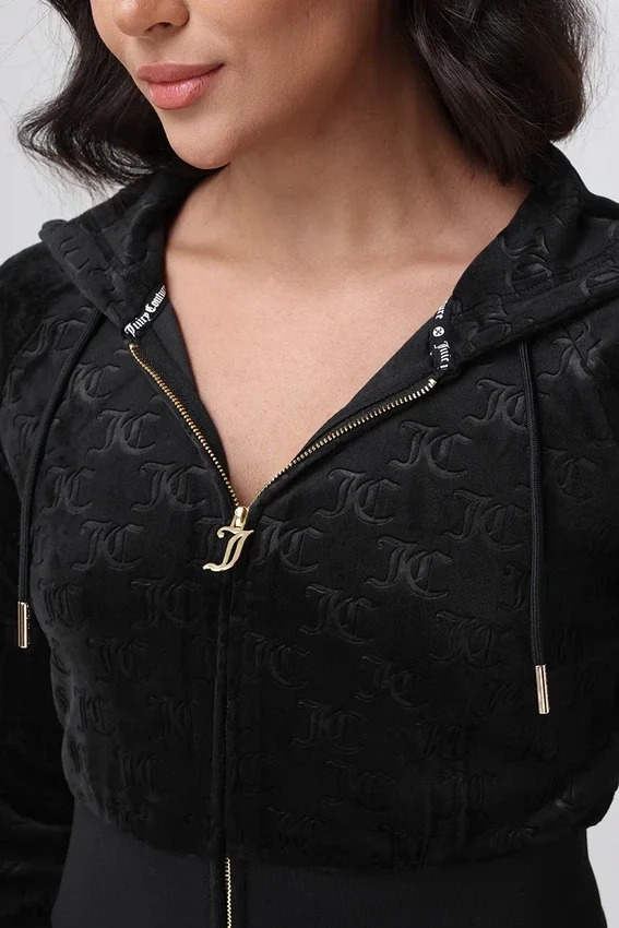 Embossed Velour Corset Hoodie Embossed Velour Corset Hoodie