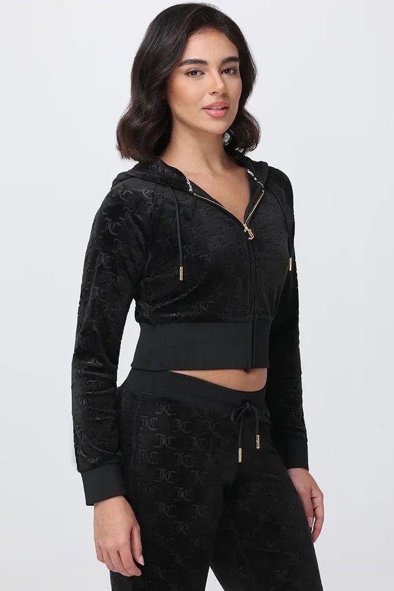 Embossed Velour Corset Hoodie Embossed Velour Corset Hoodie