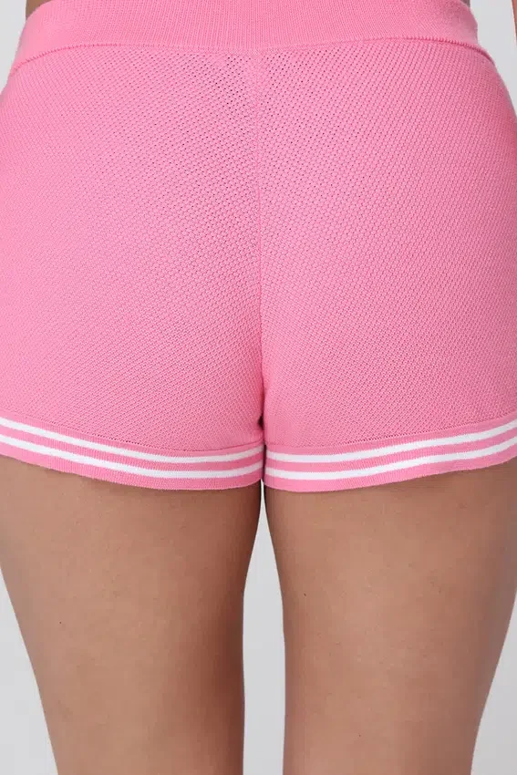 Embroidered Tipped Sweater Shorts Embroidered Tipped Sweater Shorts