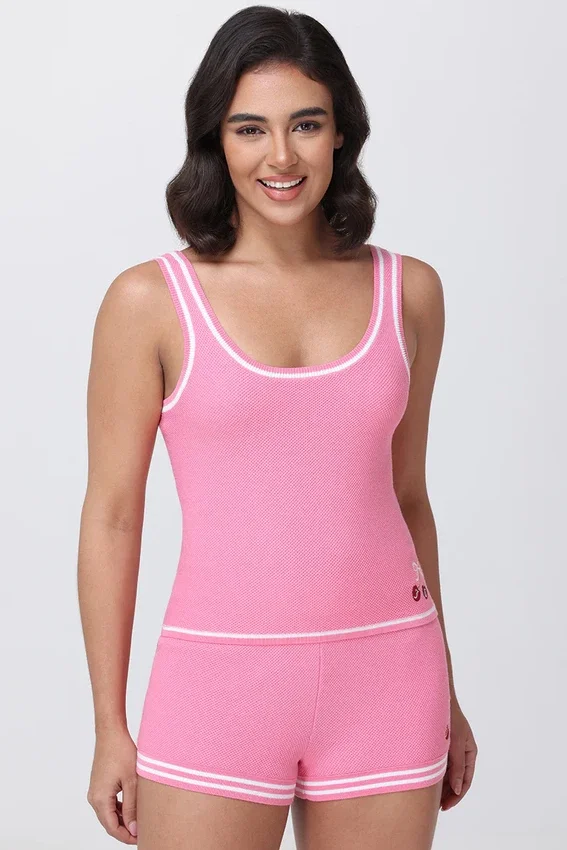 Embroidered Tipped Tank Top Embroidered Tipped Tank Top