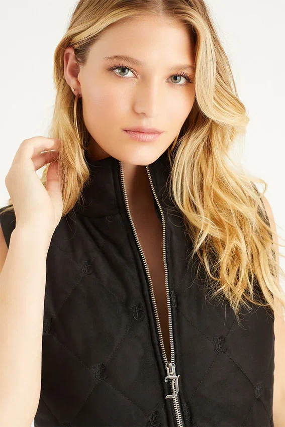 Faux Suede Monogram Vest Faux Suede Monogram Vest