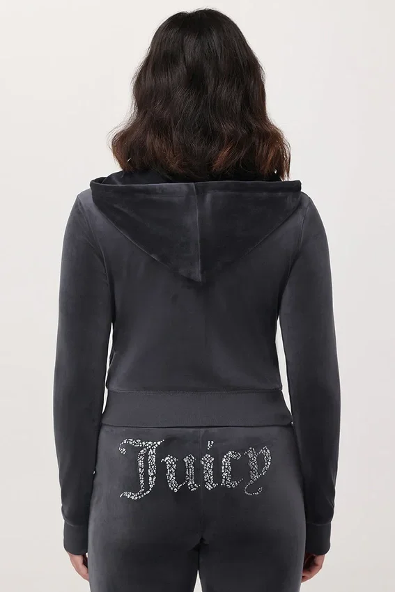 Front Mixed Crystals Velour Hoodie Front Mixed Crystals Velour Hoodie