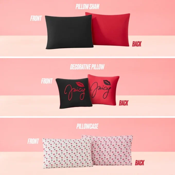 Glam Girl Solid Reversible Bed in a Bag Bedding Set