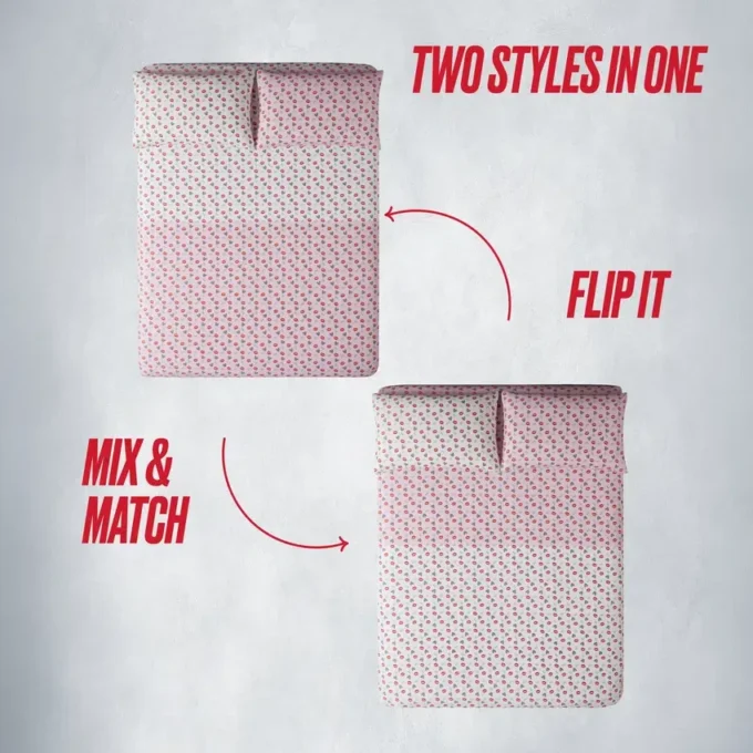 Glam Girl Solid Reversible Bed in a Bag Bedding Set
