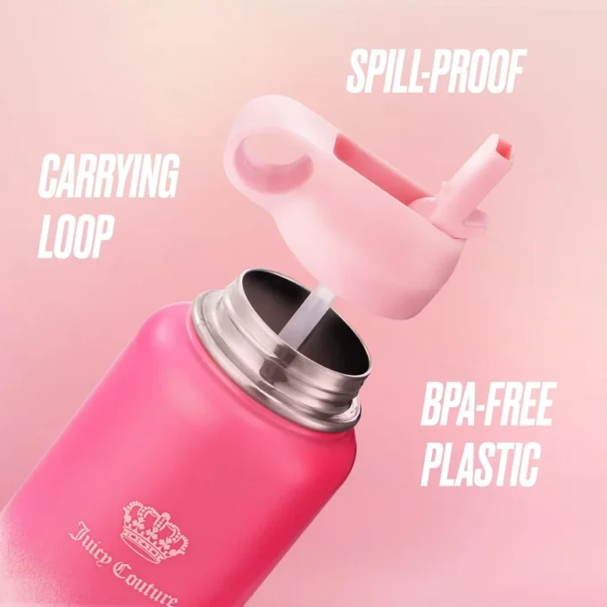 Go Girl Stainless Steel Water Bottle with Pop-Up Straw