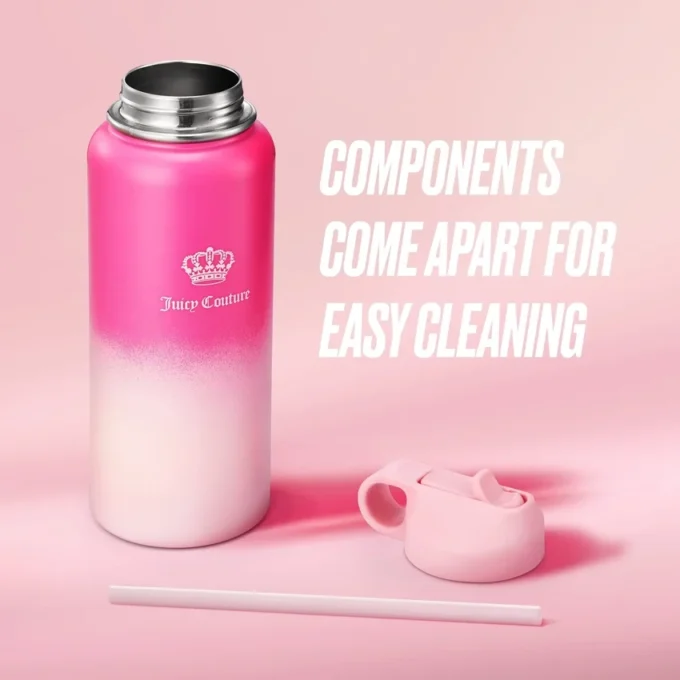 Go Girl Stainless Steel Water Bottle with Pop-Up Straw