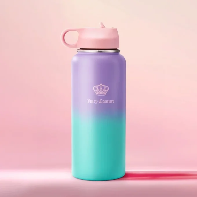 Go Girl Stainless Steel Water Bottle with Pop-Up Straw