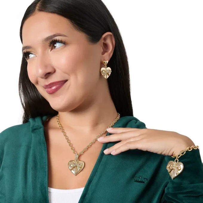 Gold-Tone Heart Charm Necklace Gold-Tone Heart Charm Necklace