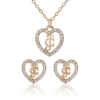 Gold-Tone Pava Heart Necklace & Stud Earrings Set