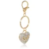 Gold-Tone Pave Heart Keychain Bag Charm & Earrings Set