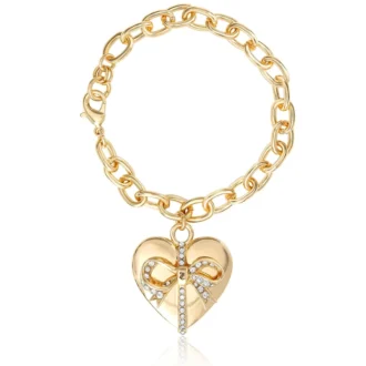 Heart Bow Drop Bracelet