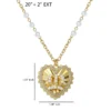 Heart Crown Necklace with Pearl Accent