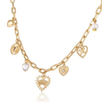 Heart Juicy Logo Charm Necklace Heart Juicy Logo Charm Necklace