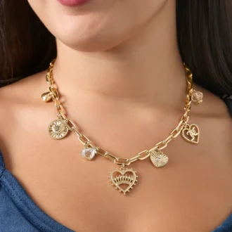 Heart Juicy Logo Charm Necklace Heart Juicy Logo Charm Necklace