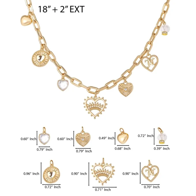 Heart Juicy Logo Charm Necklace