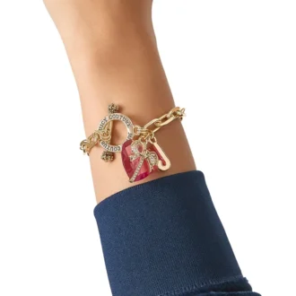 Heart Stone & J Charm Bracelet