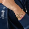 Heart Stone & J Charm Bracelet