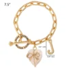 Heart Stone & J Charm Bracelet
