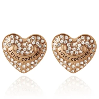 Heart Stud Earrings with Crystal Accents Heart Stud Earrings with Crystal Accents