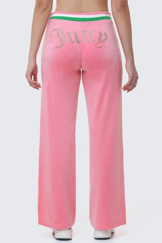 Heritage Stripe Bling Velour Track Pants Heritage Stripe Bling Velour Track Pants