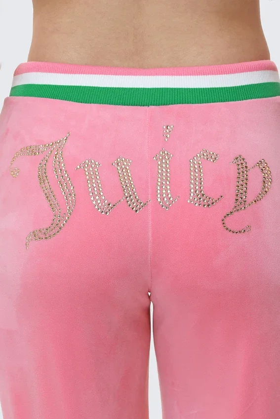 Heritage Stripe Bling Velour Track Pants Heritage Stripe Bling Velour Track Pants