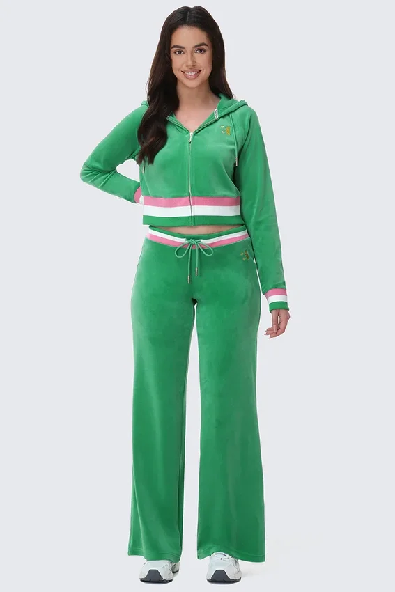 Heritage Stripe Bling Velour Track Pants Heritage Stripe Bling Velour Track Pants