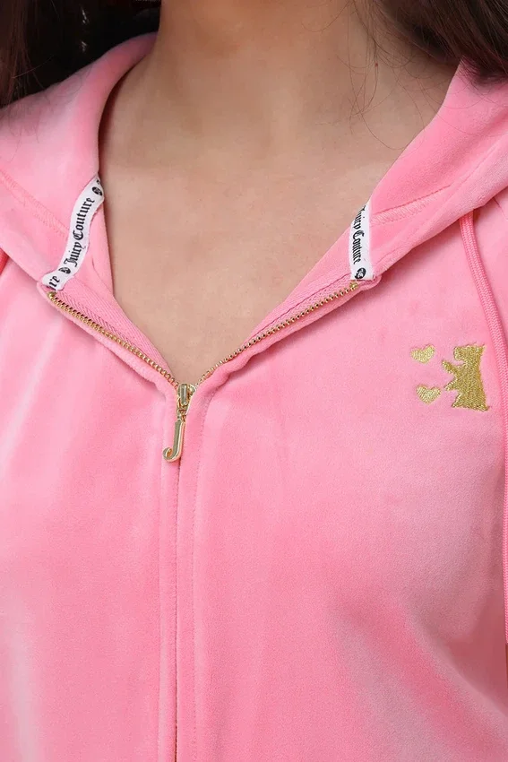 Heritage Stripe Bling Velour Zip Hoodie Heritage Stripe Bling Velour Zip Hoodie