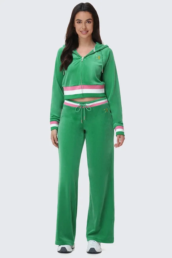 Heritage Stripe Bling Velour Zip Hoodie Heritage Stripe Bling Velour Zip Hoodie