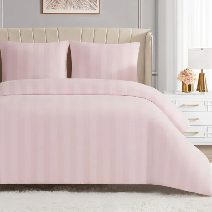 Jenny Velour Striped Jacquard Comforter Set