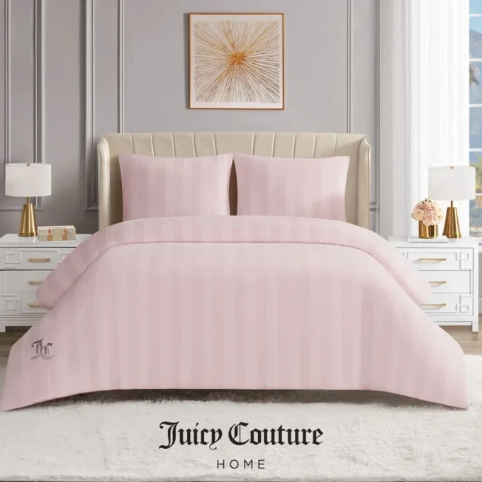 Jenny Velour Striped Jacquard Comforter Set