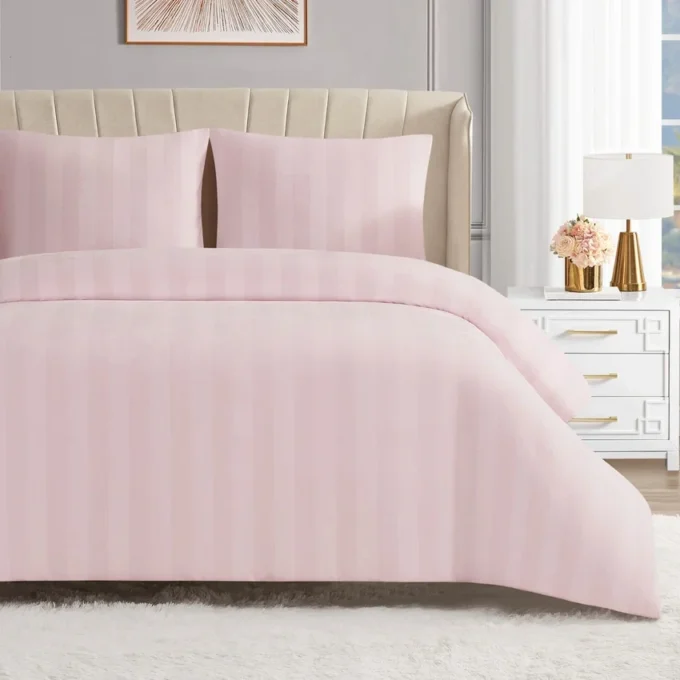 Jenny Velour Striped Jacquard Duvet Set Jenny Velour Striped Jacquard Duvet Set