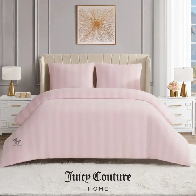 Jenny Velour Striped Jacquard Duvet Set Jenny Velour Striped Jacquard Duvet Set