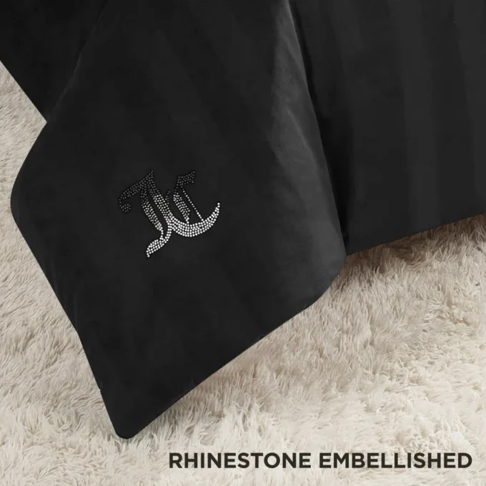 Jenny Velour Striped Jacquard Duvet Set Jenny Velour Striped Jacquard Duvet Set