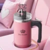 Jetsetter Hydration Stainless Steel Tumbler with Handle, Straw & Topper with Neoprene Crossbody Pouch