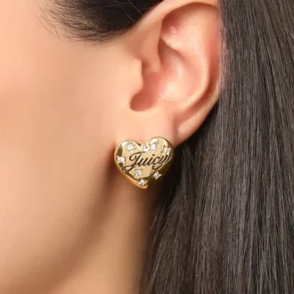 Juicy Crystal-Embellished Heart Stud Earrings Juicy Crystal-Embellished Heart Stud Earrings