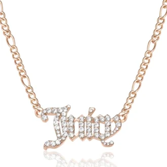Juicy Script Crystal Chain Necklace Juicy Script Crystal Chain Necklace